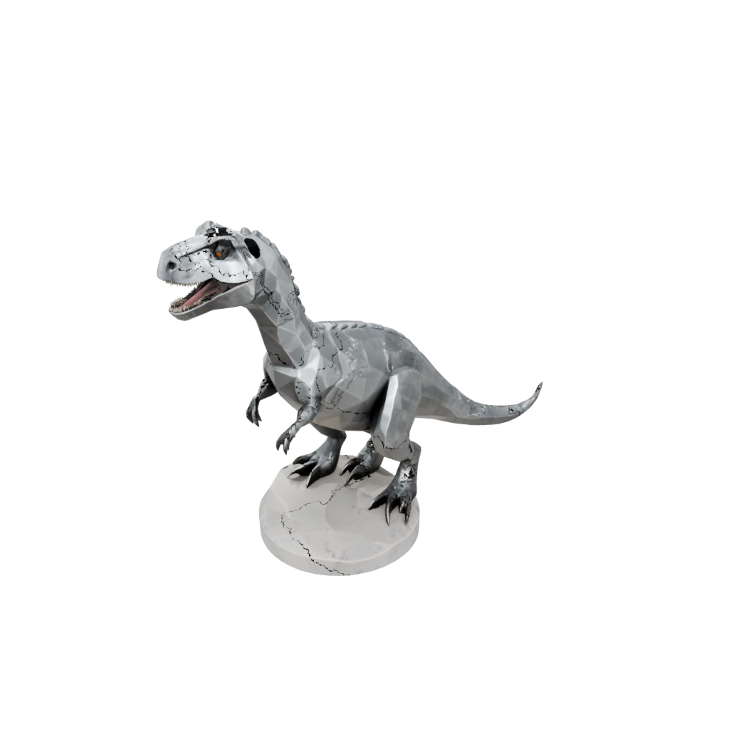 Marble Low-Poly Megalosaurus — dinosaurs 3D print model, STL