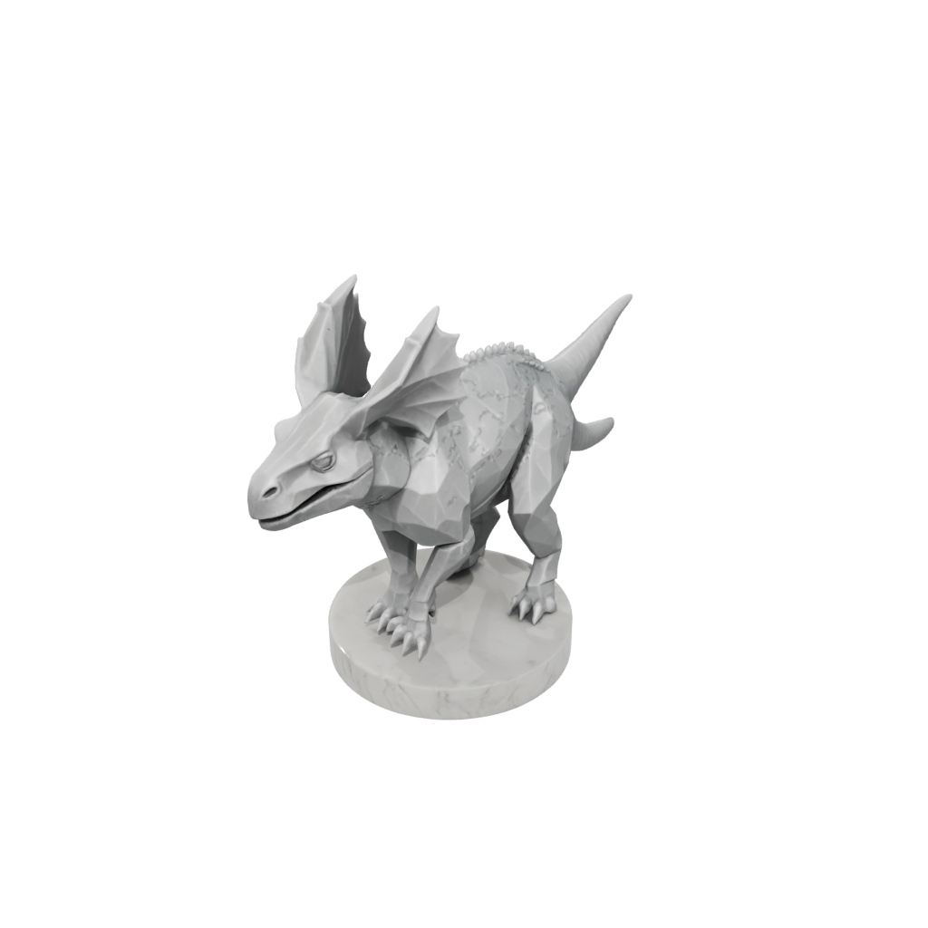 Marble Low-Poly Protoceratops