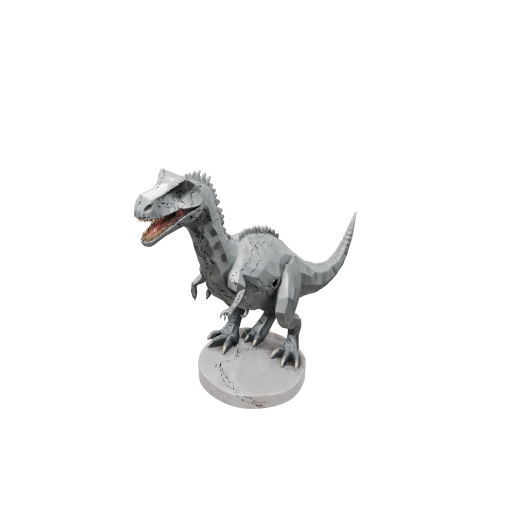 Marble Low-Poly Spinosaurus — dinosaurs 3D print model, STL