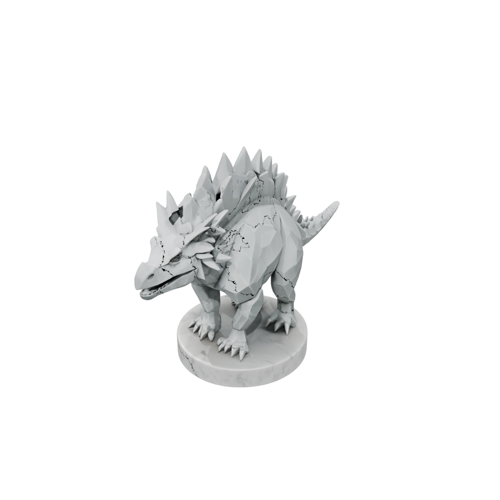 Marble Low-Poly Stegosaurus — dinosaurs 3D print model, STL