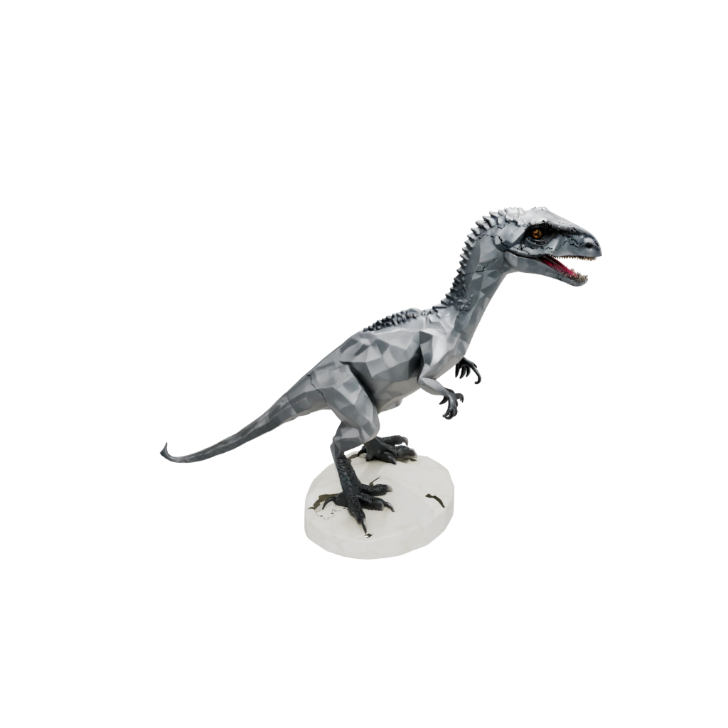 Marble Low-Poly Utahraptor — dinosaurs 3D print model, STL