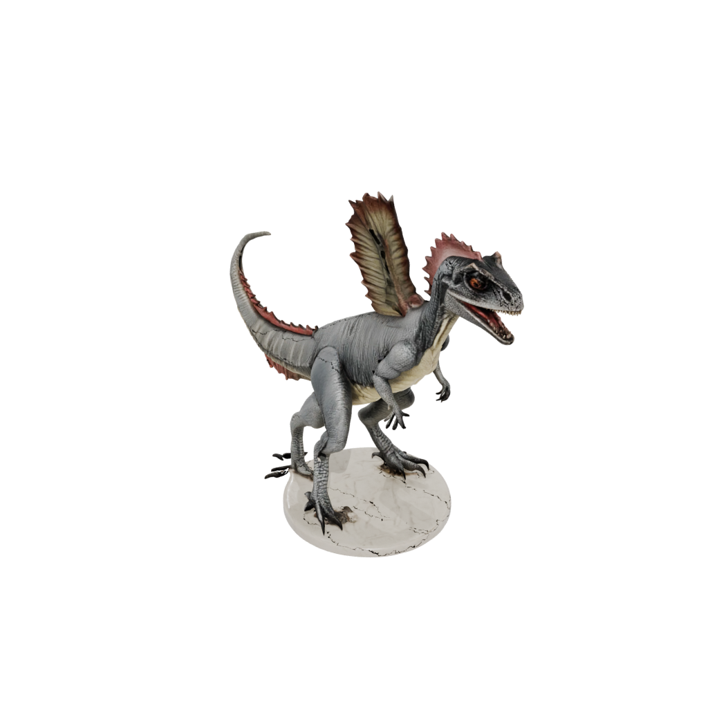 Marble Dilophosaurus — dinosaurs 3D print model, STL