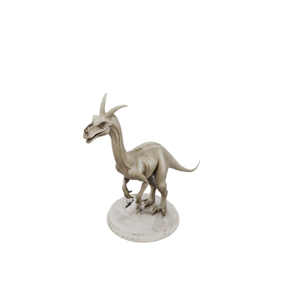 Marble Parasaurolophus — dinosaurs 3D print model, STL