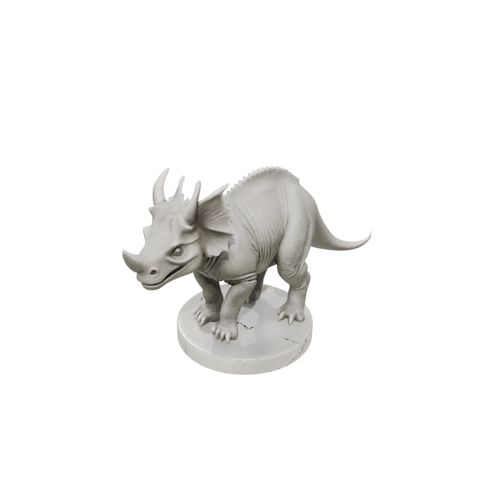 Marble Triceratops — dinosaurs 3D print model, STL