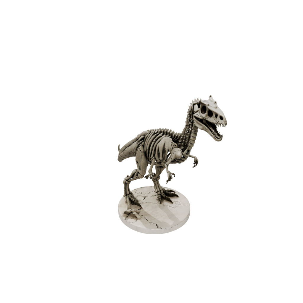 Marble Skeleton Allosaurus — dinosaurs 3D print model, STL