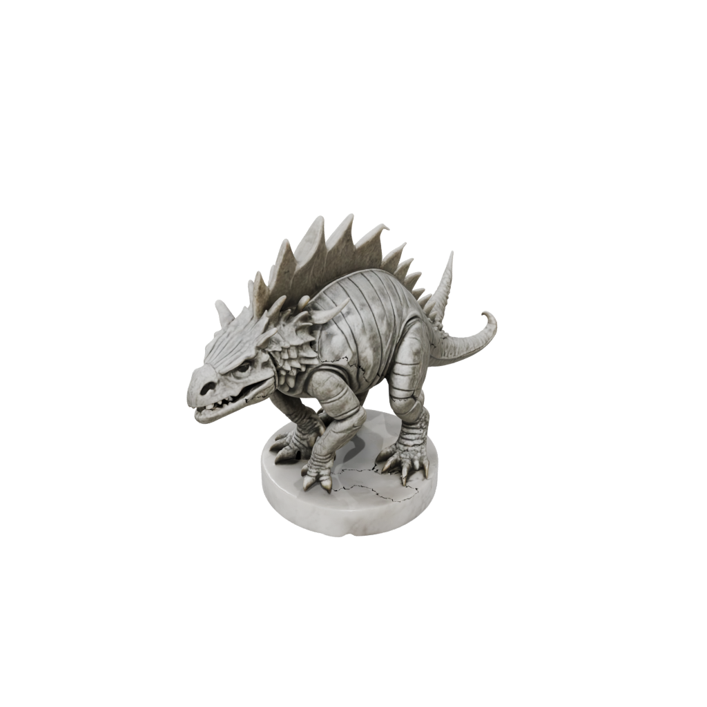 Marble Skeleton Ankylosaurus — dinosaurs 3D print model, STL