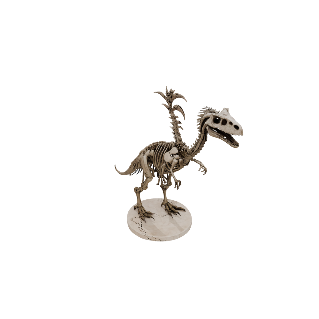 Marble Skeleton Deinonychus — dinosaurs 3D print model, STL