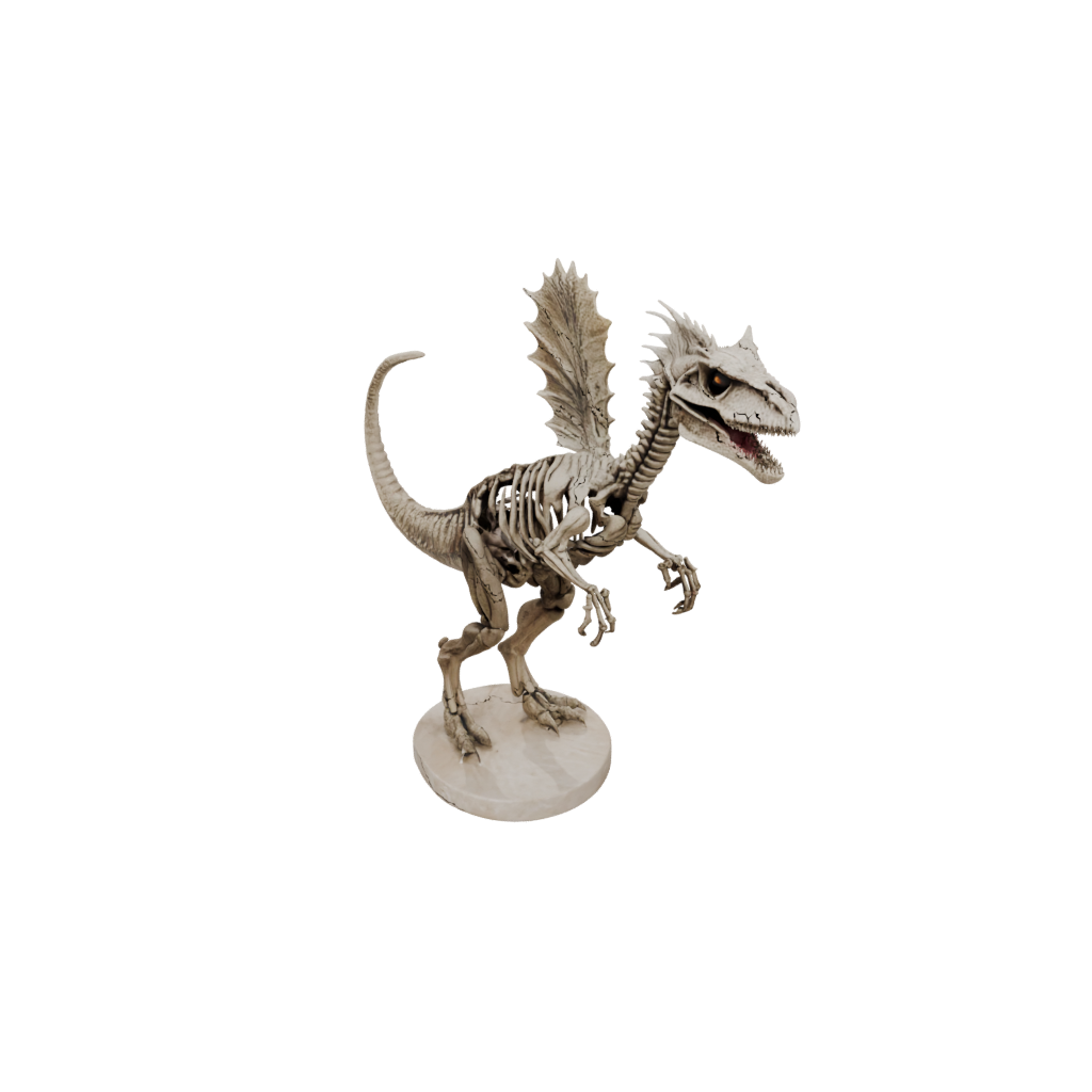 Marble Skeleton Dilophosaurus — dinosaurs 3D print model, STL