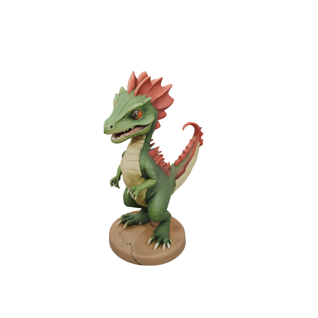 Mini Chibi Dilophosaurus — dinosaurs 3D print model, STL