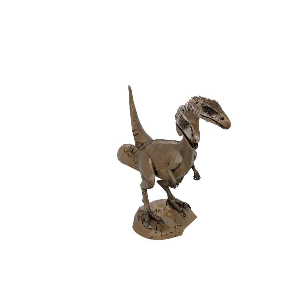 Mini Low-Poly Deinonychus — dinosaurs 3D print model, STL