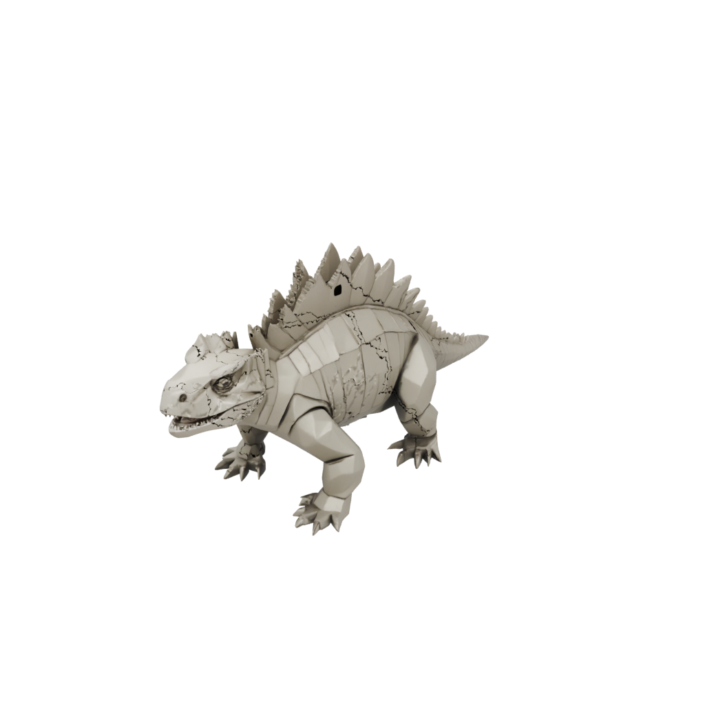 Mini Low-Poly Dimetrodon — dinosaurs 3D print model, STL