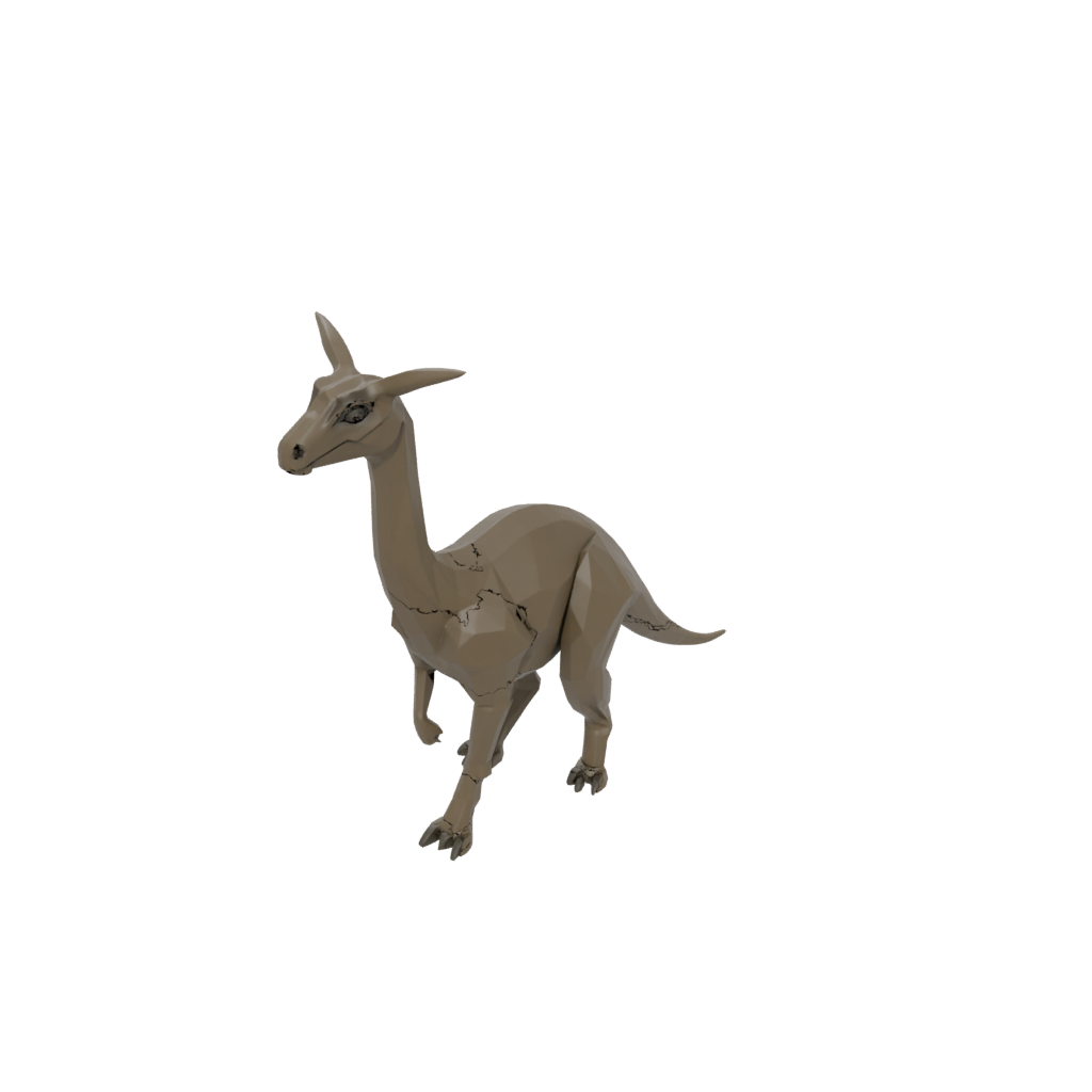 Mini Low-Poly Parasaurolophus — dinosaurs 3D print model, STL