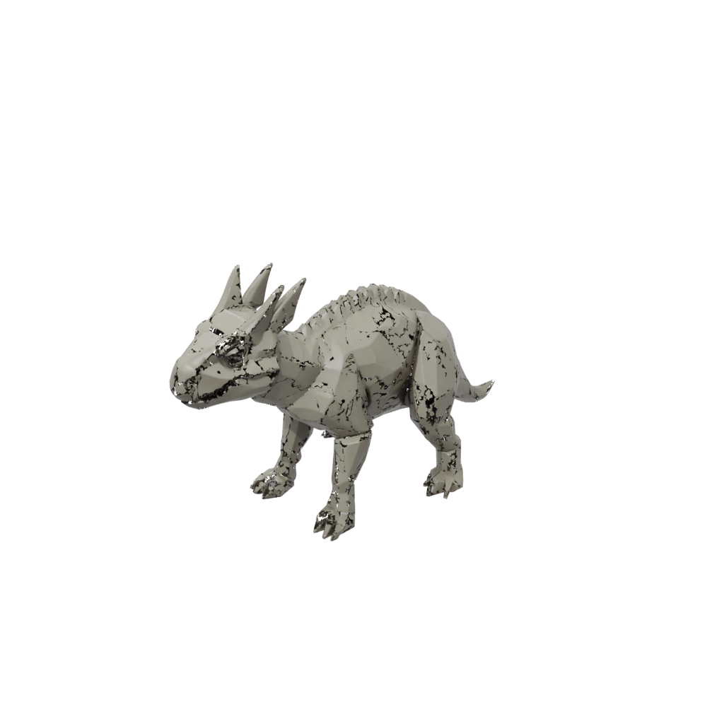 Mini Low-Poly Protoceratops — dinosaurs 3D print model, STL