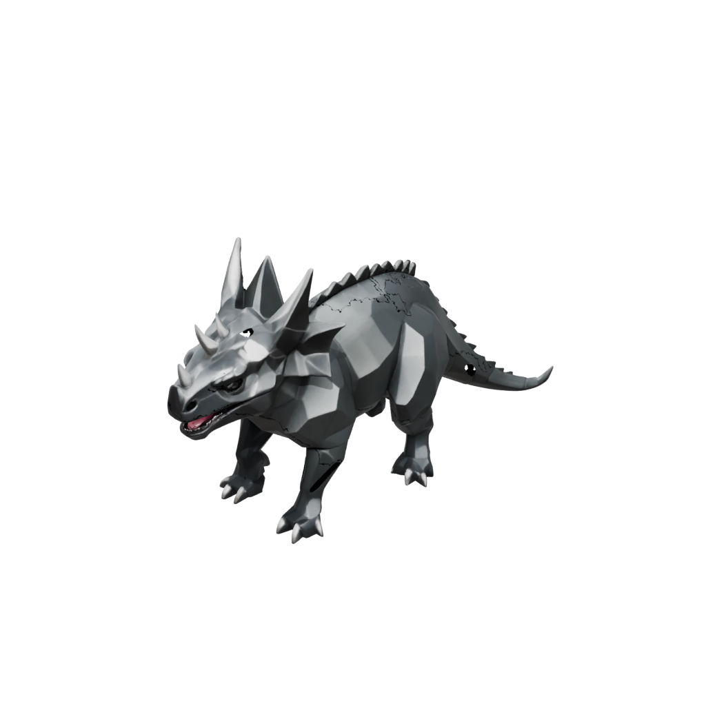 Mini Low-Poly Styracosaurus — dinosaurs 3D print model, STL