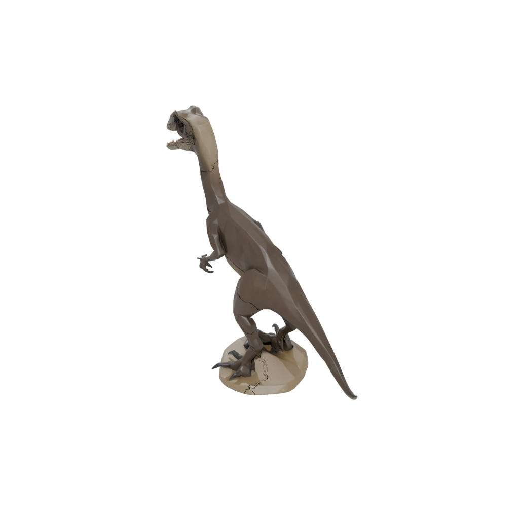 Mini Low-Poly Velociraptor — dinosaurs 3D print model, STL