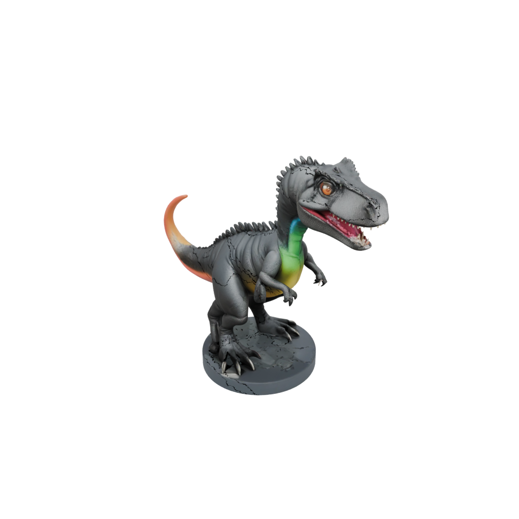 Neon Chibi Allosaurus — dinosaurs 3D print model, STL