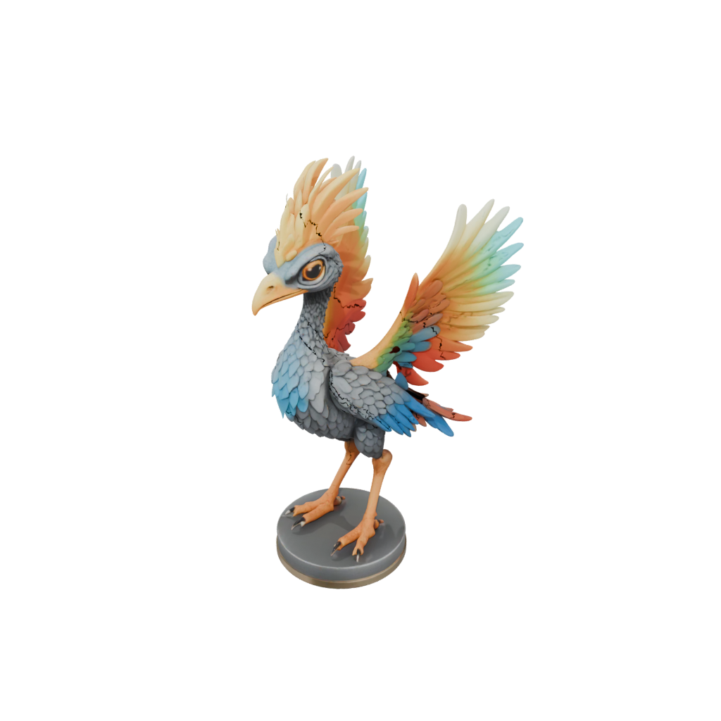 Neon Chibi Archaeopteryx — dinosaurs 3D print model, STL