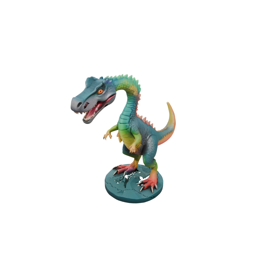Neon Chibi Baryonyx — dinosaurs 3D print model, STL