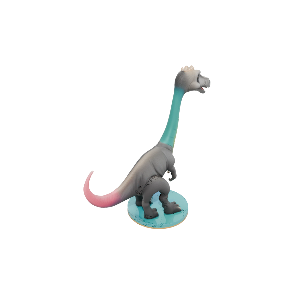 Neon Chibi Brachiosaurus — dinosaurs 3D print model, STL