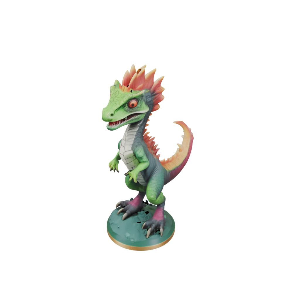 Neon Chibi Dilophosaurus