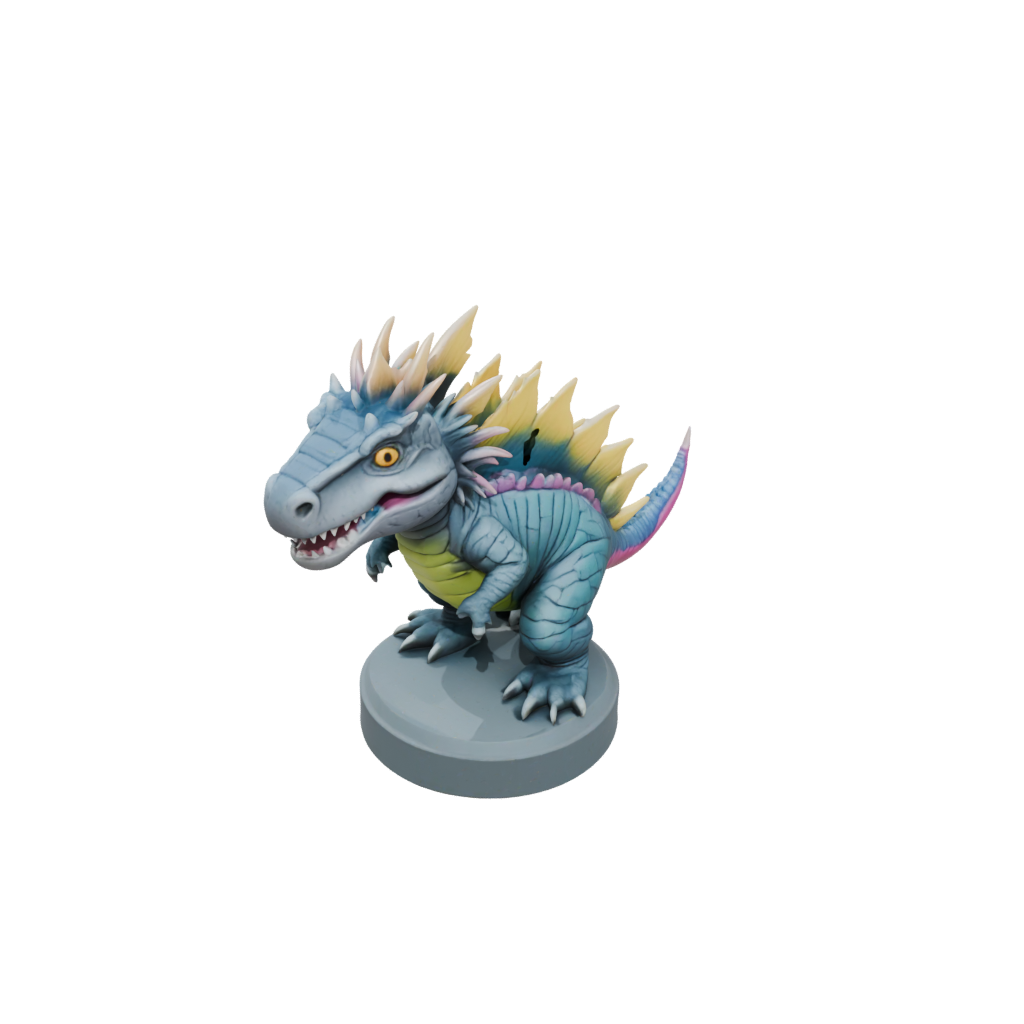Neon Chibi Dimetrodon — dinosaurs 3D print model, STL