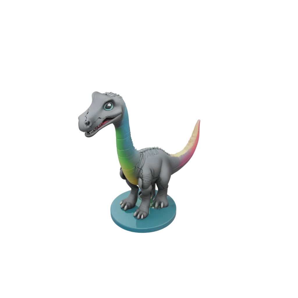 Neon Chibi Diplodocus — dinosaurs 3D print model, STL