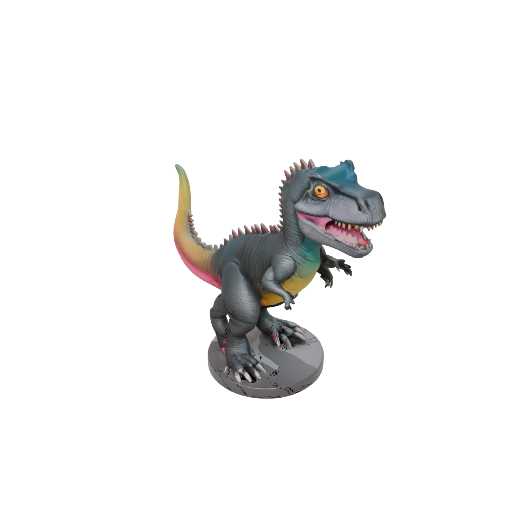 Neon Chibi Giganotosaurus — dinosaurs 3D print model, STL