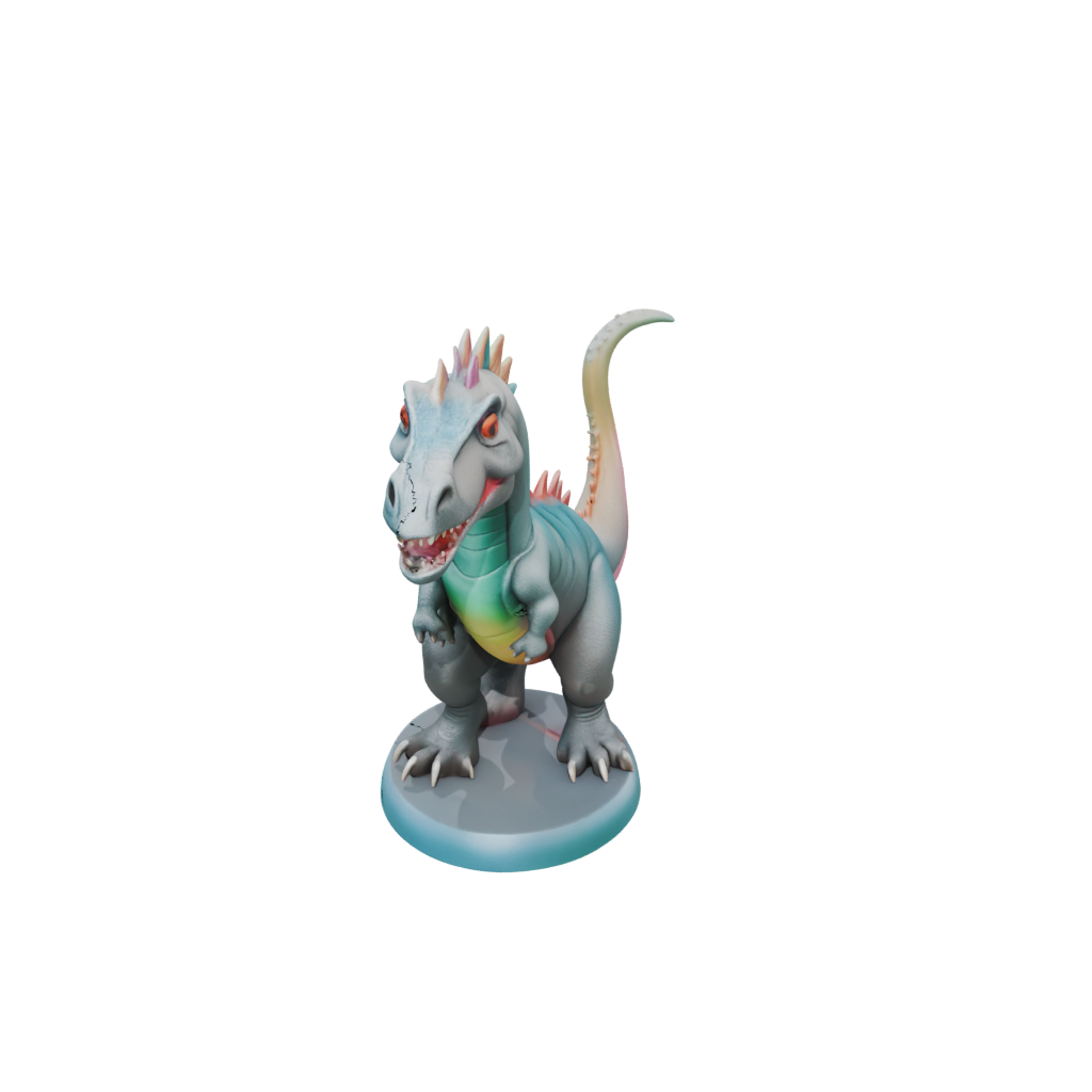 Neon Chibi Iguanodon — dinosaurs 3D print model, STL
