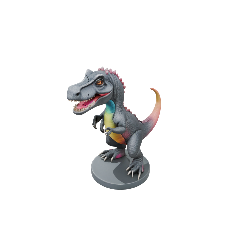Neon Chibi Megalosaurus — dinosaurs 3D print model, STL
