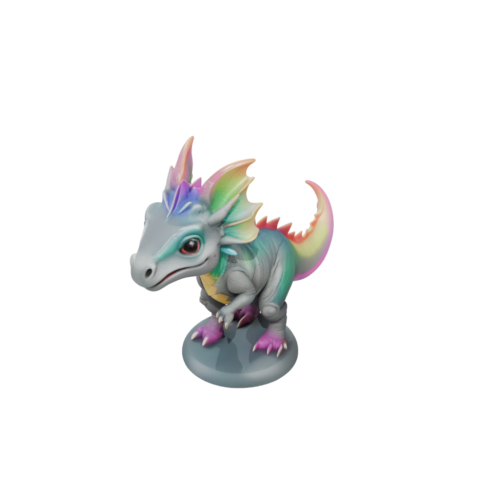 Neon Chibi Protoceratops — dinosaurs 3D print model, STL