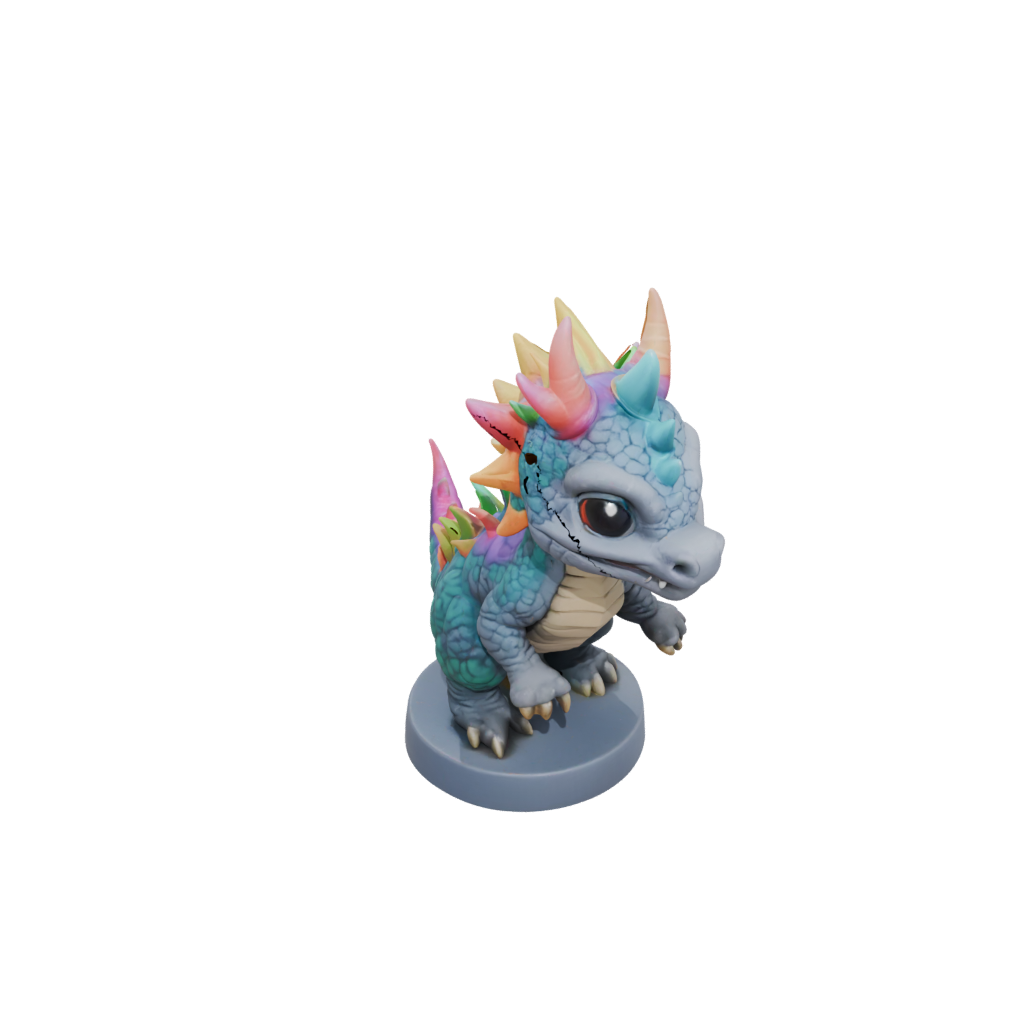 Neon Chibi Styracosaurus — dinosaurs 3D print model, STL