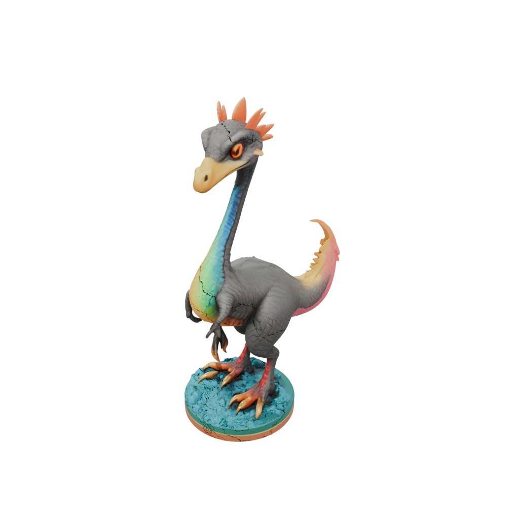 Neon Chibi Therizinosaurus — dinosaurs 3D print model, STL