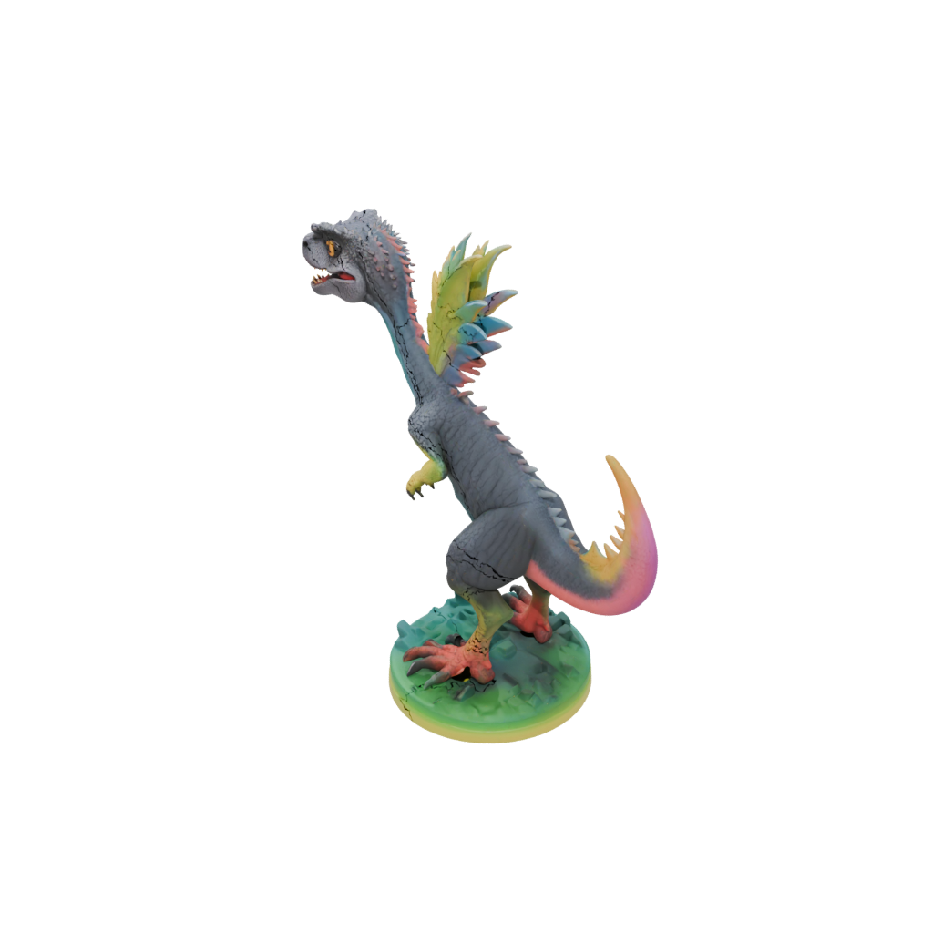 Neon Chibi Utahraptor — dinosaurs 3D print model, STL