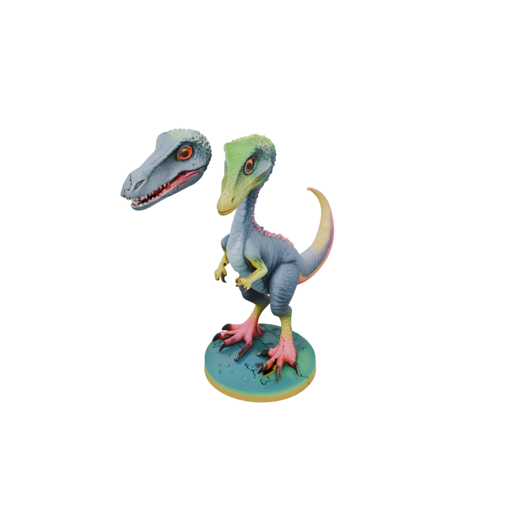 Neon Chibi Velociraptor