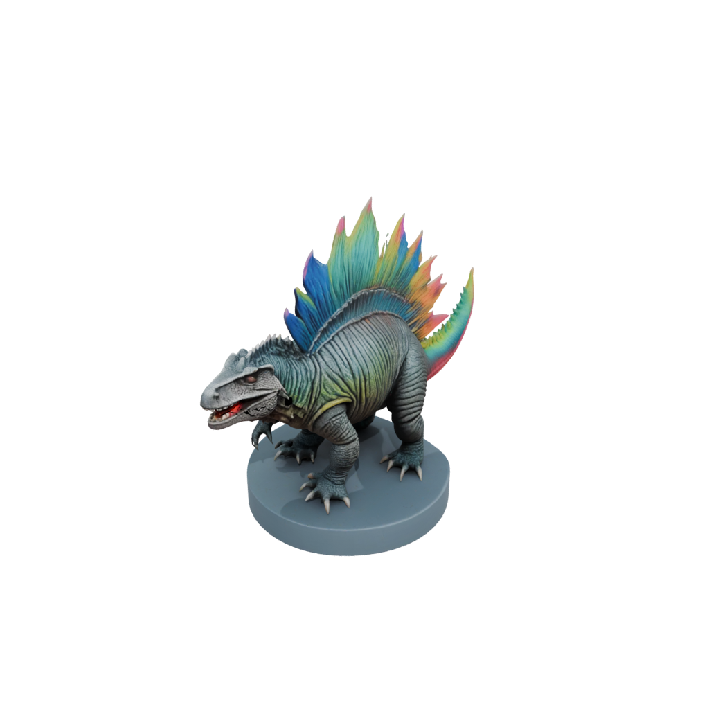Neon Feathered Dimetrodon — dinosaurs 3D print model, STL