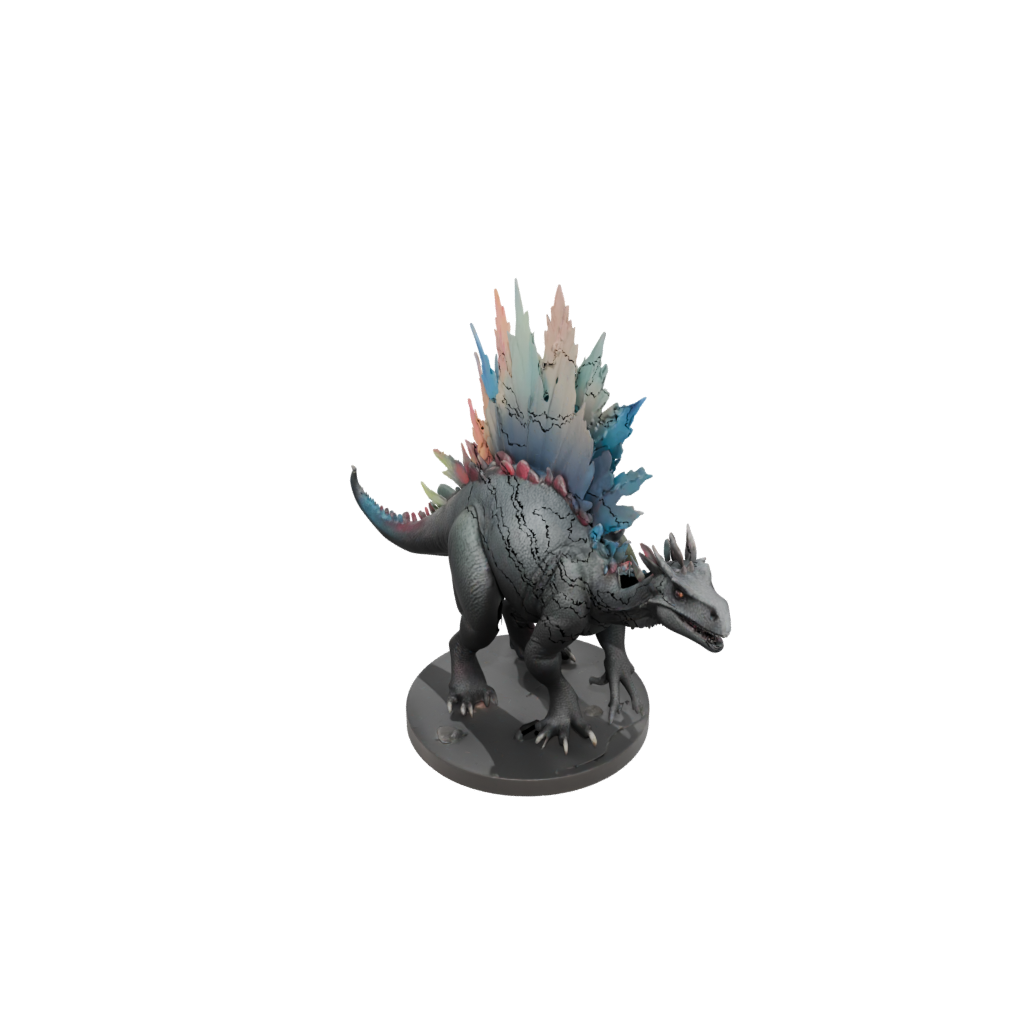 Neon Feathered Stegosaurus — dinosaurs 3D print model, STL