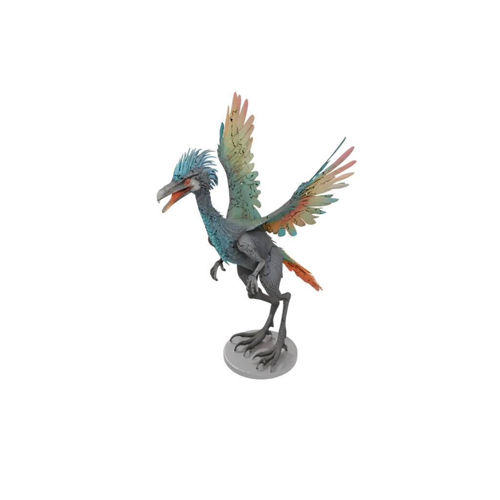 Neon Flexi Archaeopteryx — dinosaurs 3D print model, STL