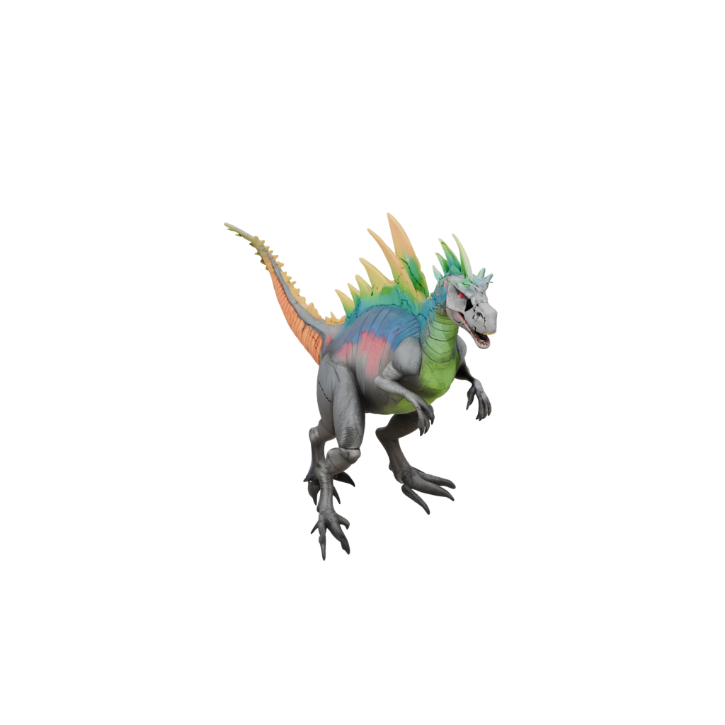 Neon Flexi Kentrosaurus — dinosaurs 3D print model, STL