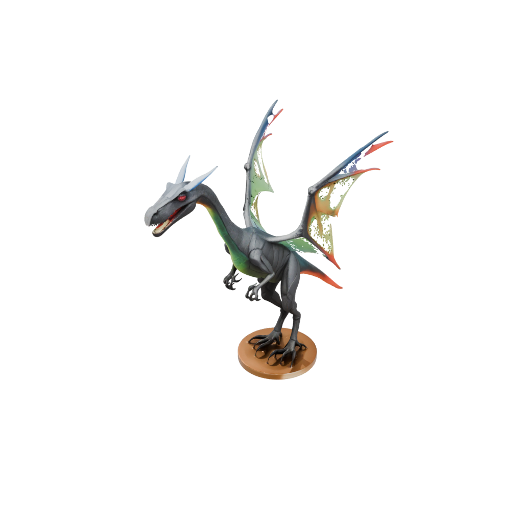 Neon Flexi Pterodactyl — dinosaurs 3D print model, STL