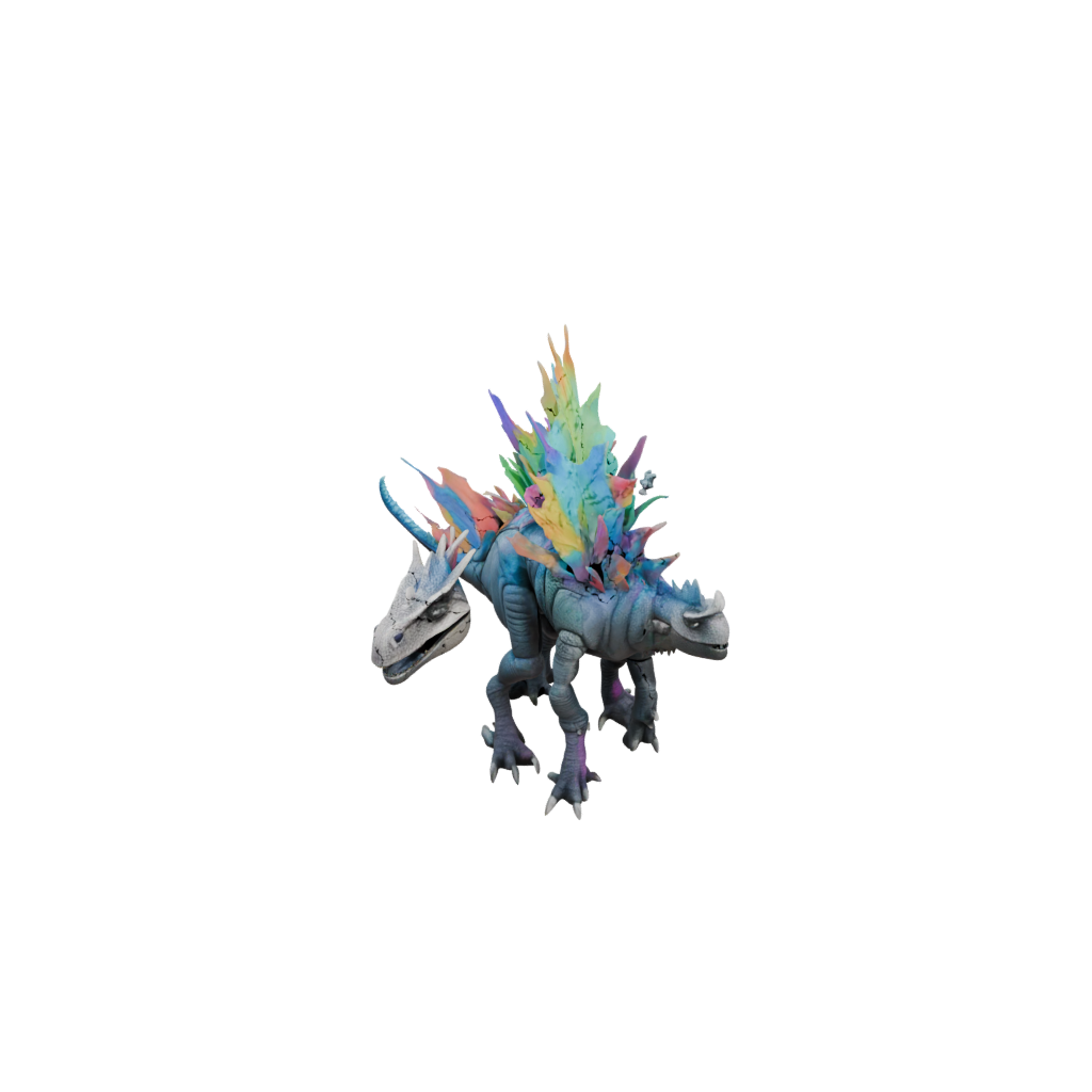 Neon Flexi Stegosaurus — dinosaurs 3D print model, STL
