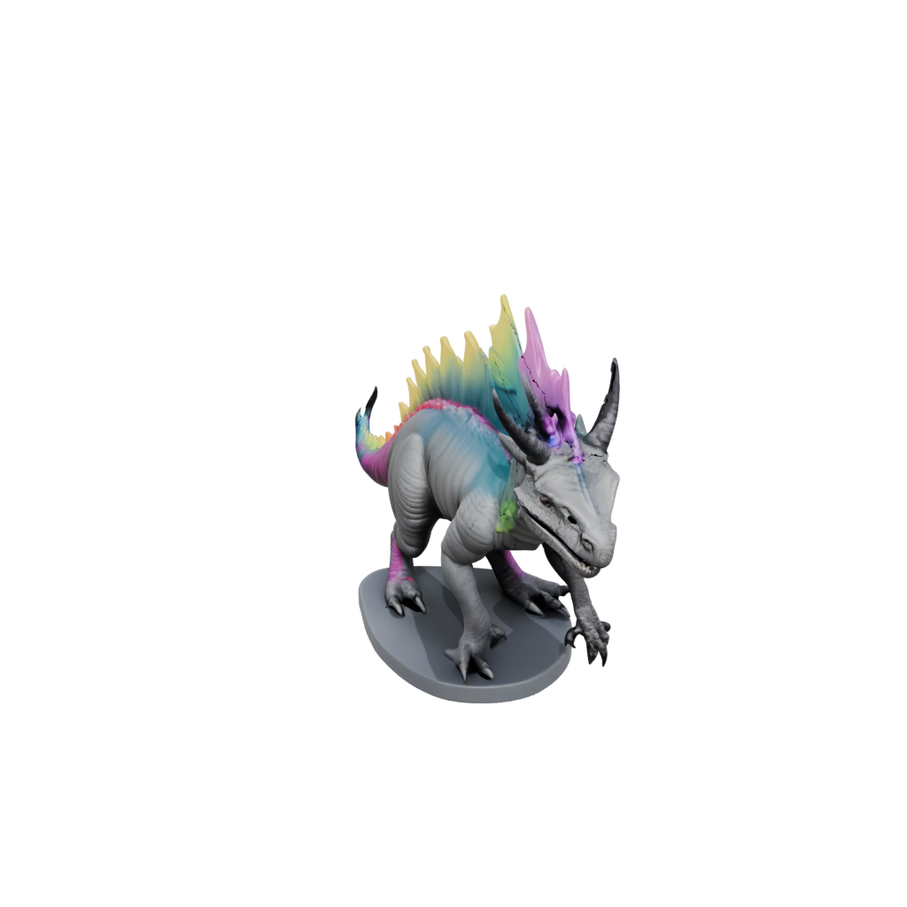 Neon Flexi Styracosaurus — dinosaurs 3D print model, STL