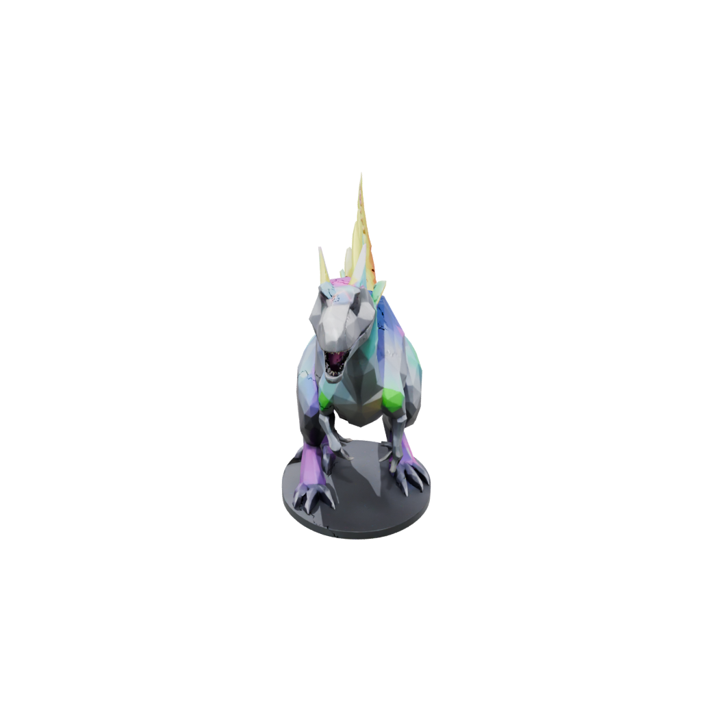 Neon Low-Poly Kentrosaurus — dinosaurs 3D print model, STL