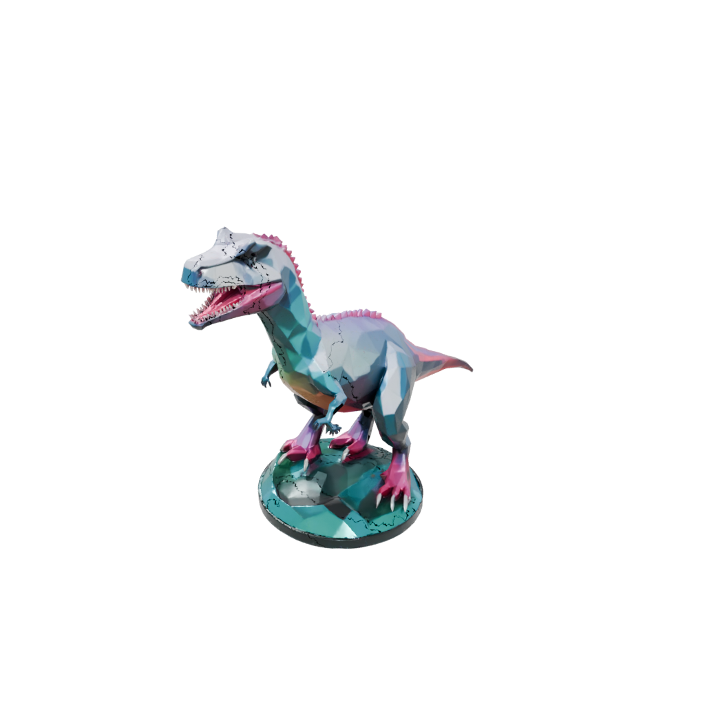 Neon Low-Poly Mosasaurus — dinosaurs 3D print model, STL