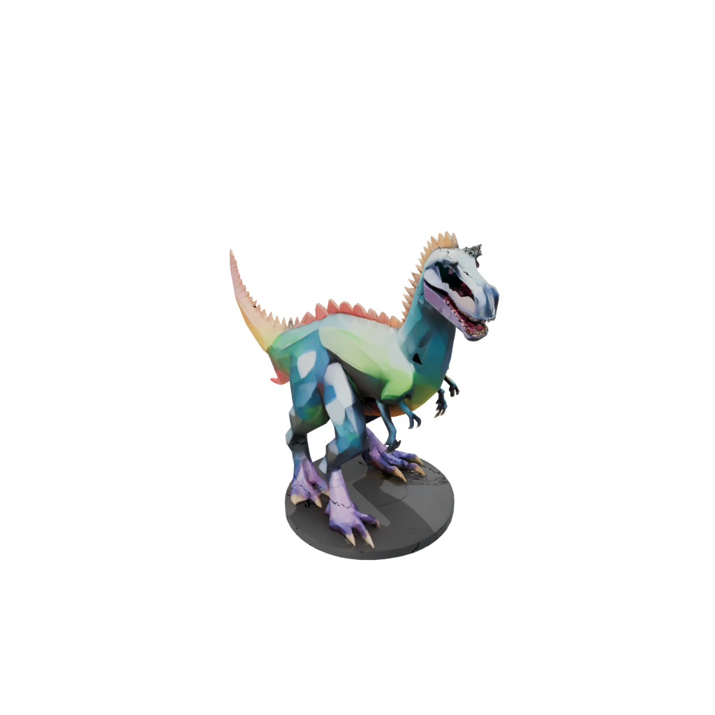 Neon Low-Poly Spinosaurus — dinosaurs 3D print model, STL