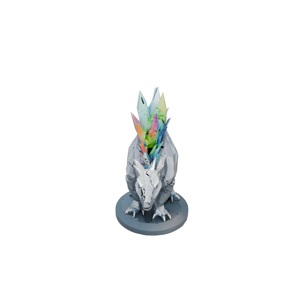 Neon Low-Poly Stegosaurus — dinosaurs 3D print model, STL
