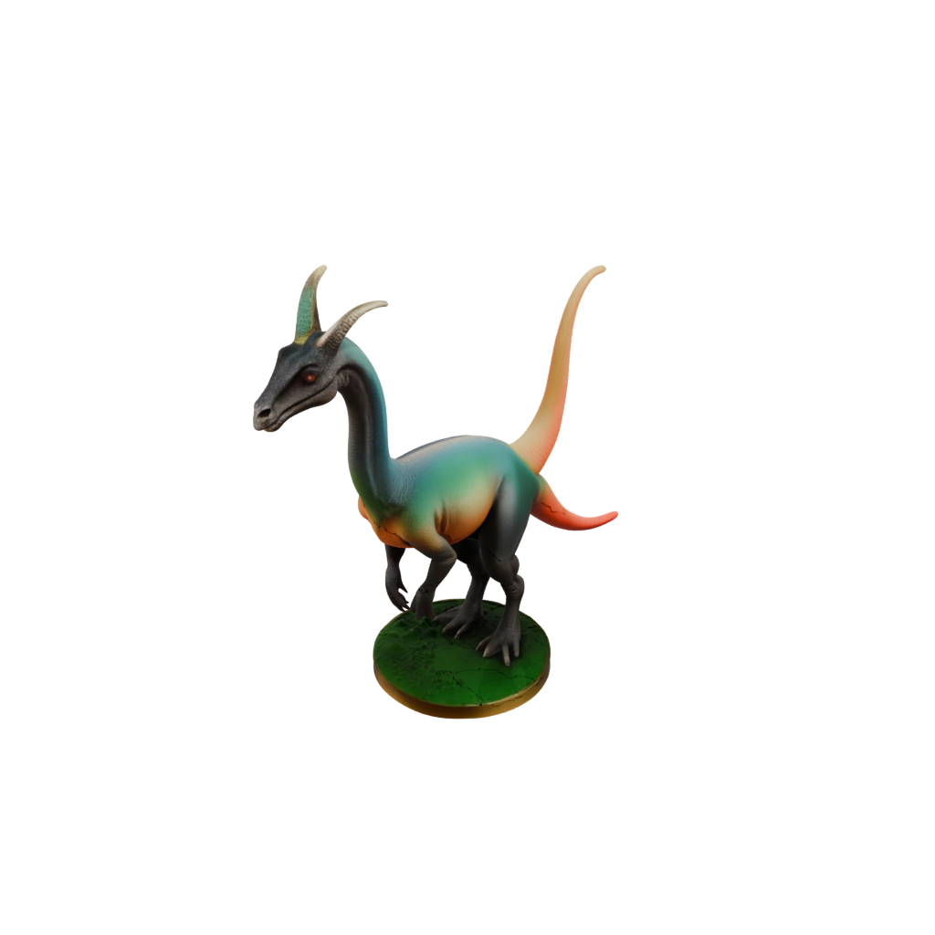 Neon Parasaurolophus — dinosaurs 3D print model, STL