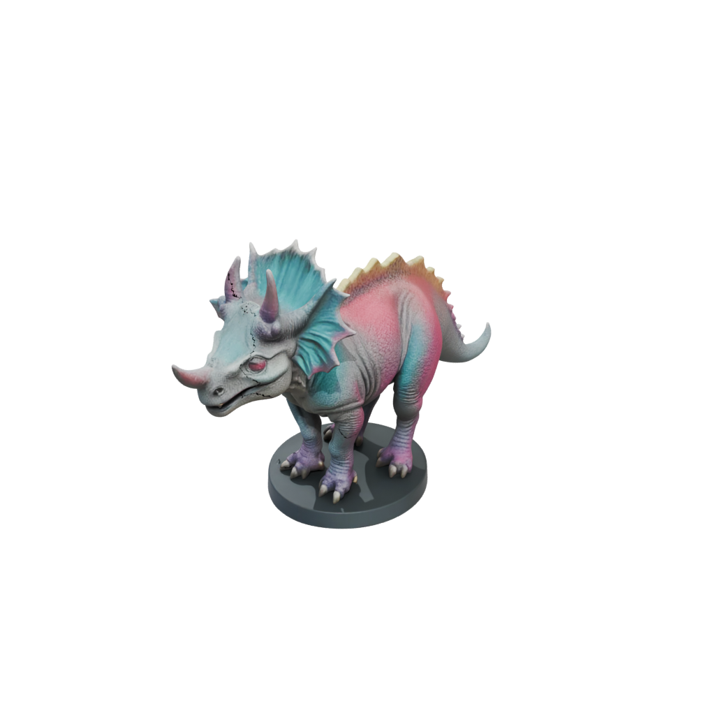 Neon Triceratops — dinosaurs 3D print model, STL
