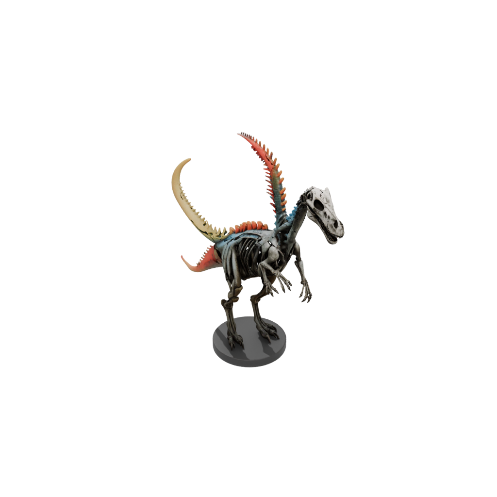 Neon Skeleton Baryonyx — dinosaurs 3D print model, STL
