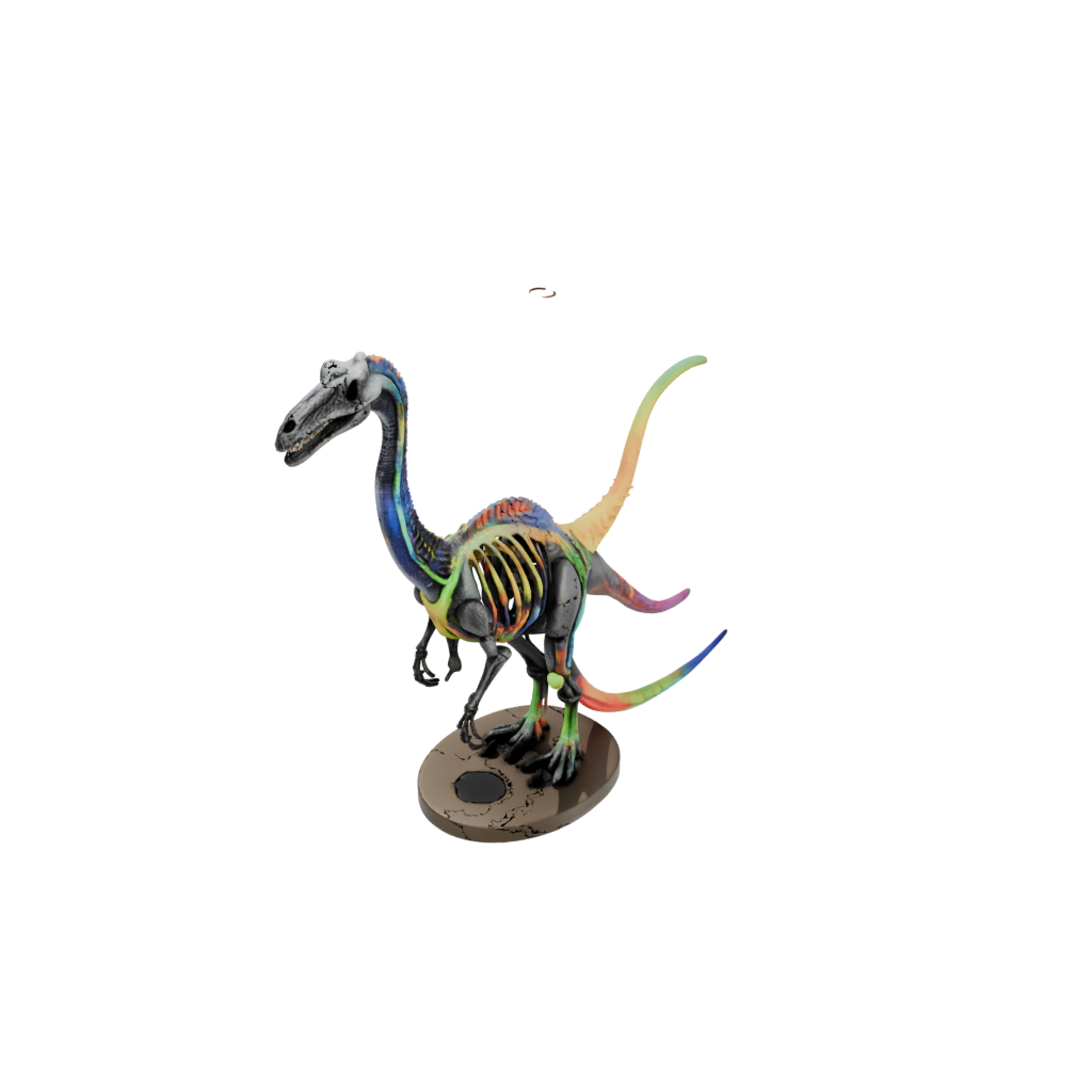 Neon Skeleton Brachiosaurus — dinosaurs 3D print model, STL