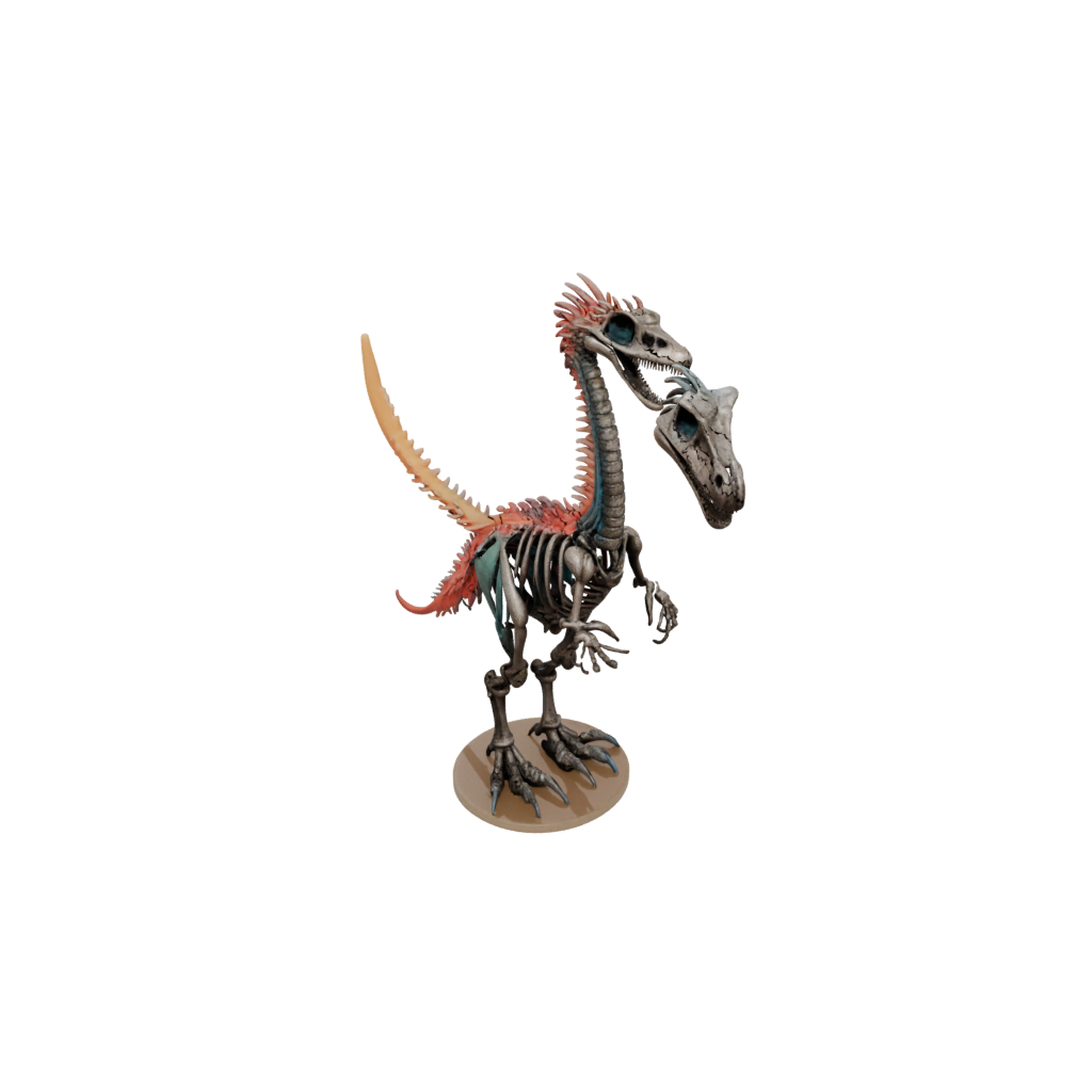 Neon Skeleton Deinonychus — dinosaurs 3D print model, STL
